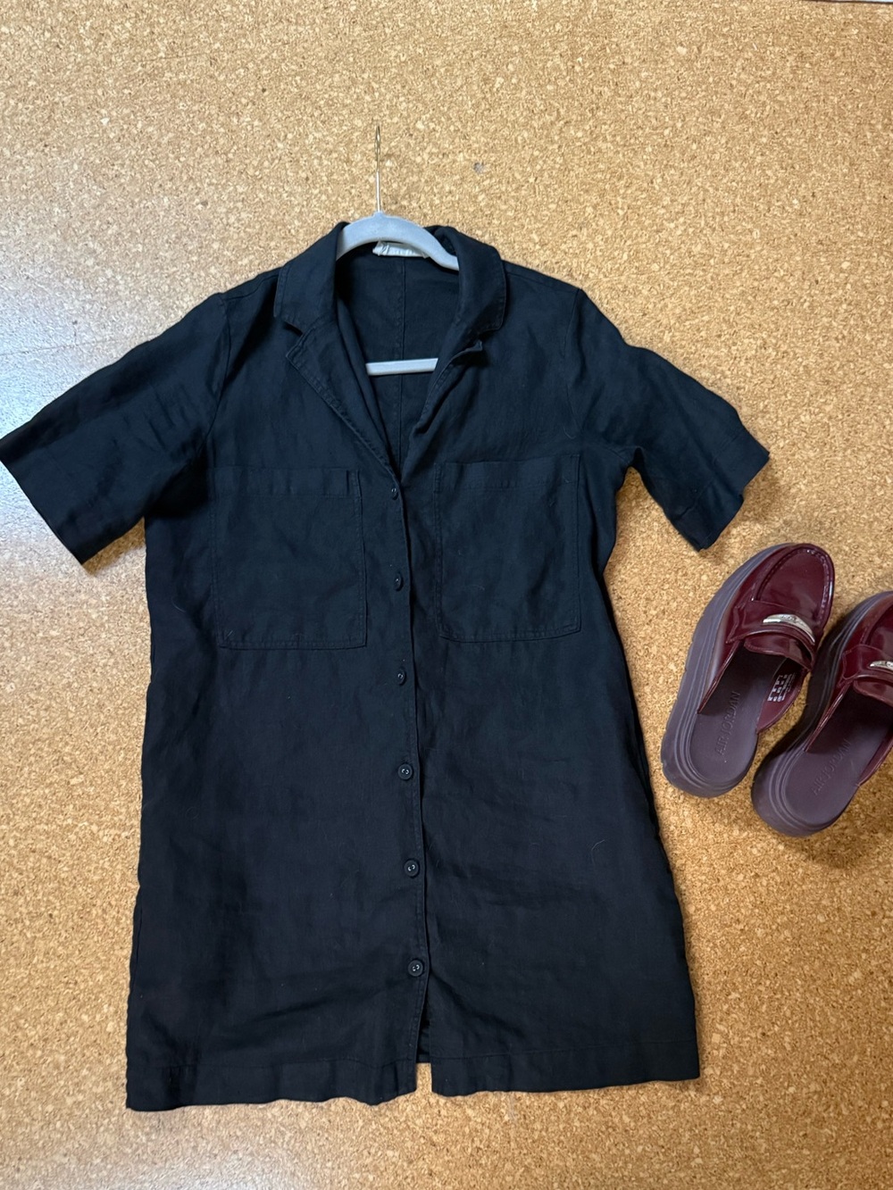 Linen shirt dress